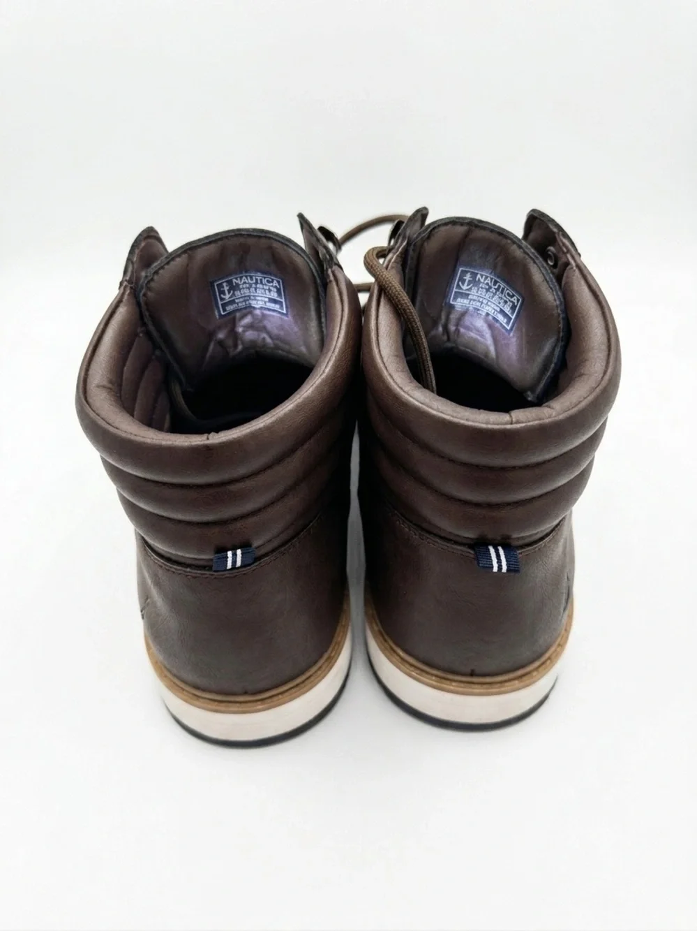 Men's Nautica Brown Leather Lace-Up Boot Sz 13 NWOT